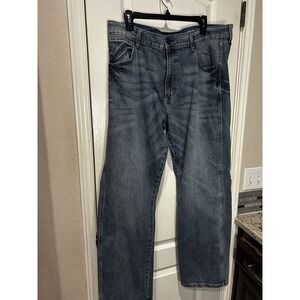 Wrangler Retro Slim Boot Denim Blue Jeans Western 36x32 Cowboy